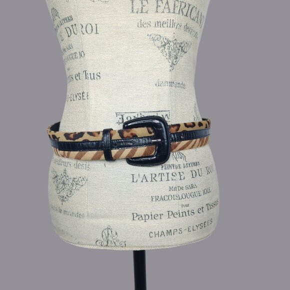 Vintage Leopard Belt Small Cowhide Leather Sandy Duftler - Picture 1 of 9